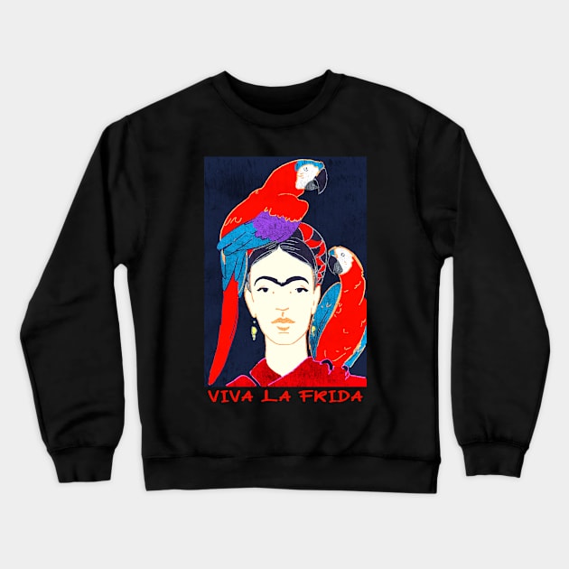 FRIDA KAHLO Mexican Feminist portrait Art poster Crewneck Sweatshirt by GalleryArtField